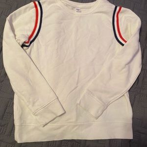 White sweater with decorative sleeves